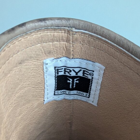 Frye Boots Size 7.5  Tall Maxine Trapunto Harness Gray All-Leather - Picture 3 of 16